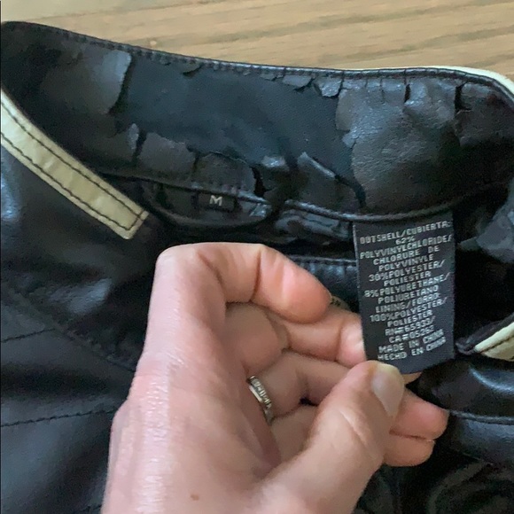 Faux leather men’s motorcycle jacket two-tone med - Picture 2 of 7